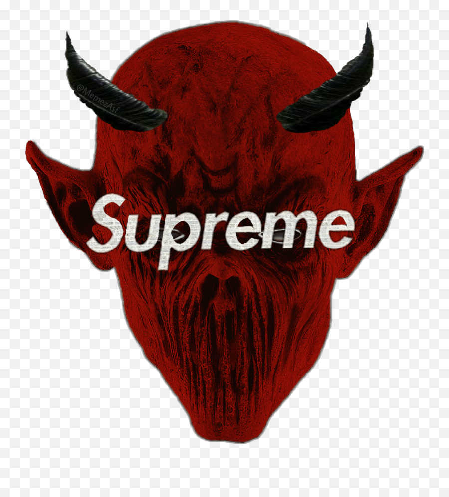 Download Supreme Horns Devil Logo Demon - Demon Supreme Emoji,Bape Logo