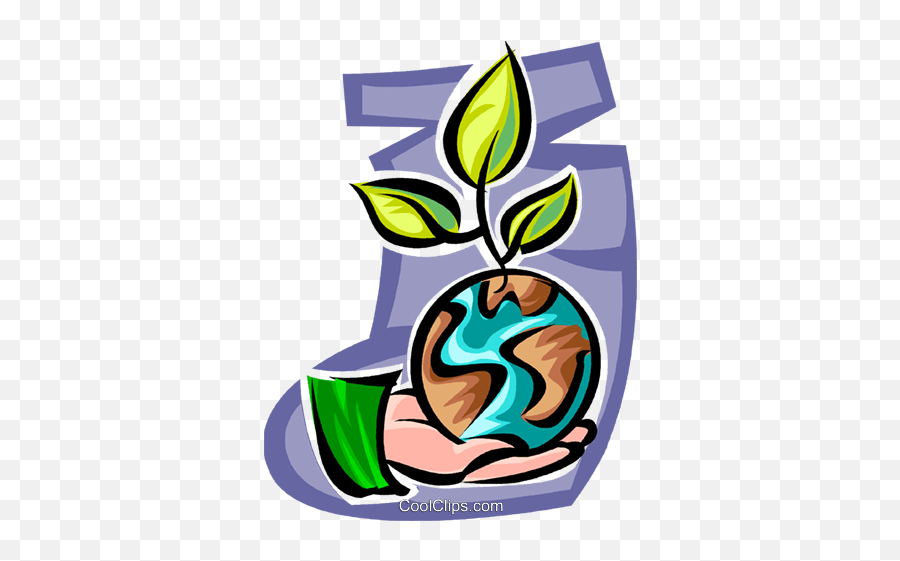 Hand Mit Dem Planeten Erde Und Pflanze - Planeta Con Una Planta Emoji,Planeten Clipart