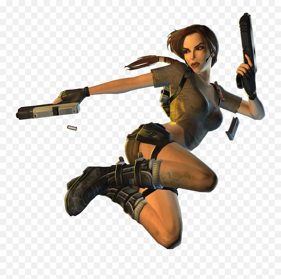 Lara Croft Jump Transparent Png - Stickpng Lara Croft Png Emoji,Holding Gun Png