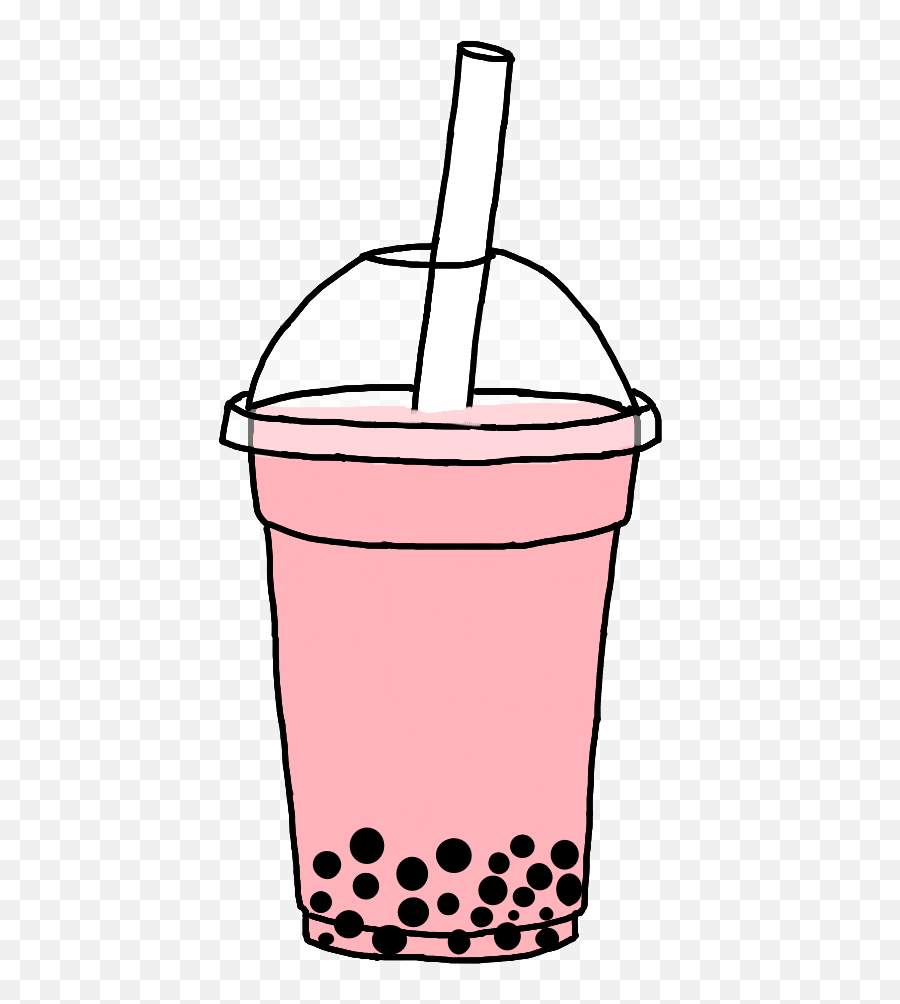 Boba Bobatea Bubbletea Trendy Pink Pastel Pastelpink - Pink Bubble Tea Clipart Emoji,Pastel Snapchat Logo