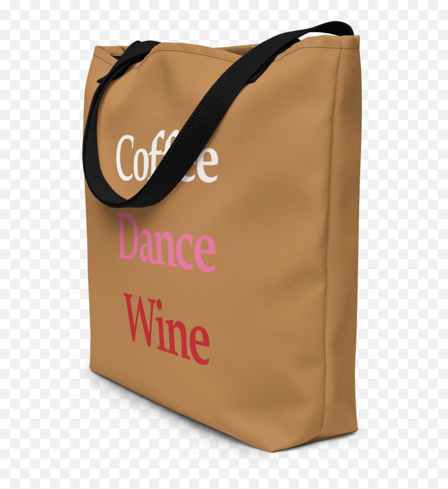 Llg Quote Coffee Dance Wine Tan Beach Tote Bag W 2nd Logo Inside Pocket U0026 Top Zipper W Message U0026 Signature Inside W Red Or Black Handles U2014 Emoji,Shopping Bags With Logo