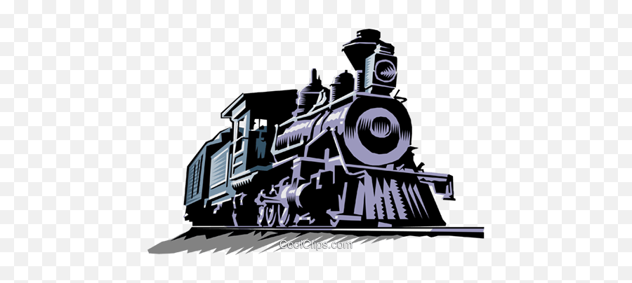 Old Steam Train Royalty Free Vector Clip Art Illustration - Steam Train Emoji,Railroad Clipart