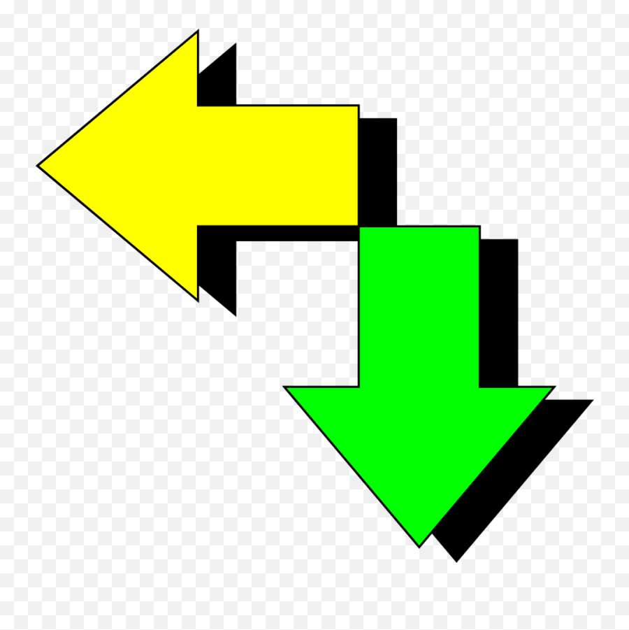 Yellow And Green Arrow - Green Down Arrow Png Full Size 3d Arrow Pointing Down Transparent Png Emoji,Green Arrow Png