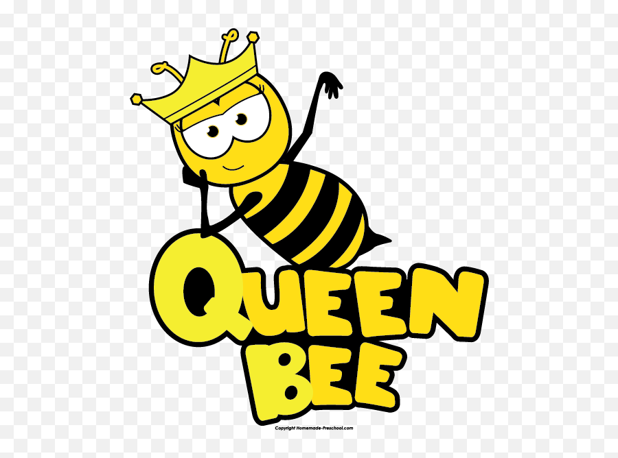 Spelling Bee Clipart Black And White - Cartoon Cute Queen Bee Emoji,Bee Clipart