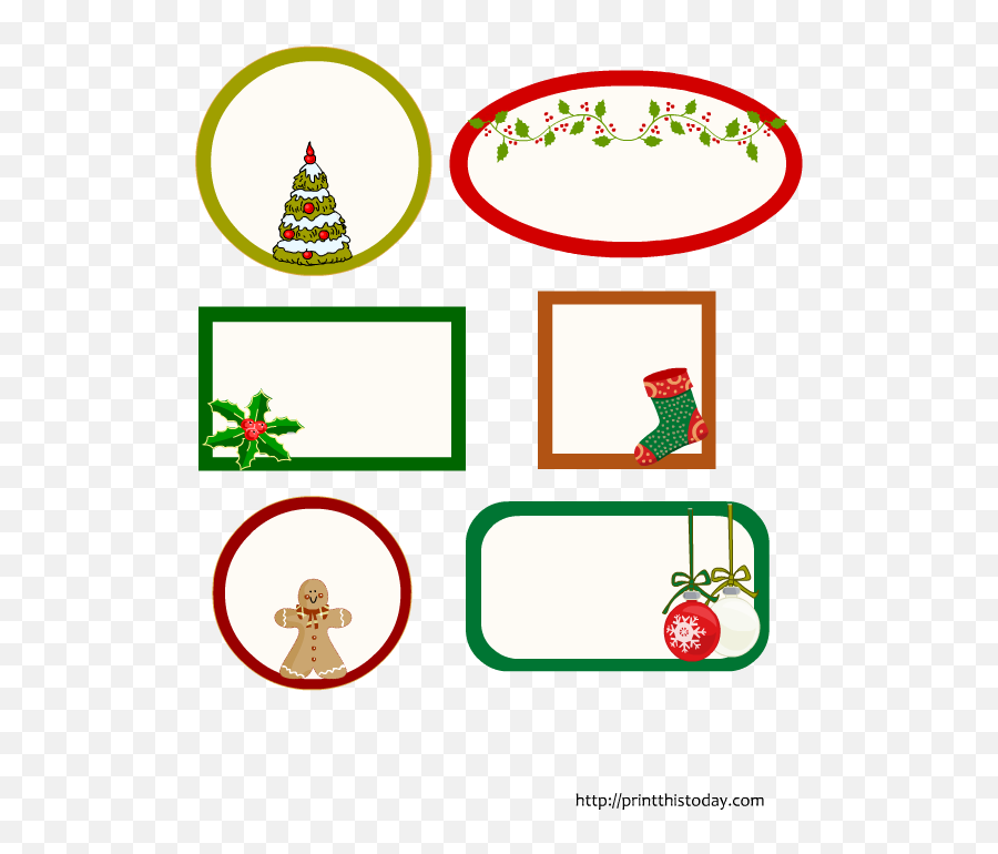 Editable Christmas Labels In 6 Emoji,Christmas Tag Clipart