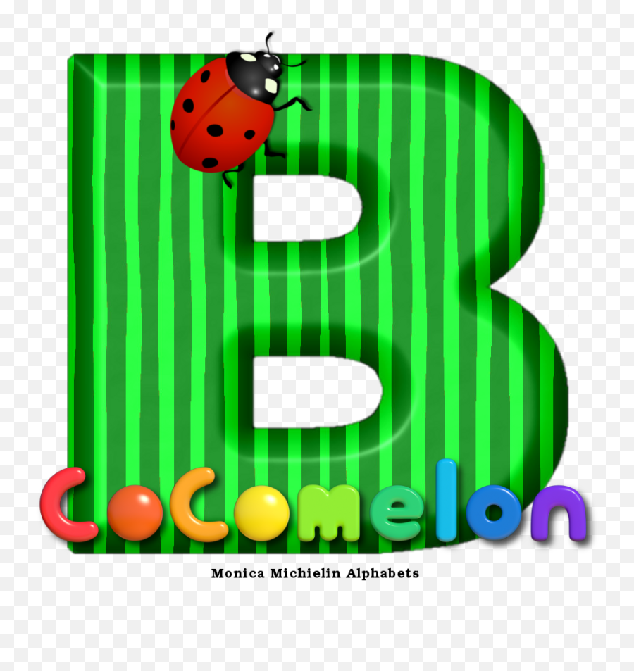 Monica Michielin Alphabets Cocomelon Watermelon Ladybug Emoji,B Png