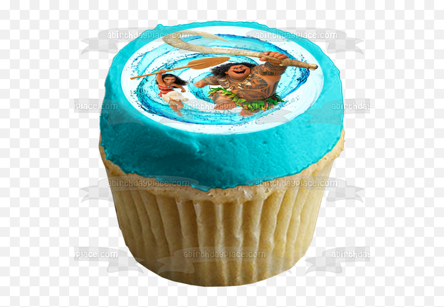 Disney Moana Maui Water Swirl Background Edible Cake Topper Image Abpid15013 Emoji,Moana Transparent Background