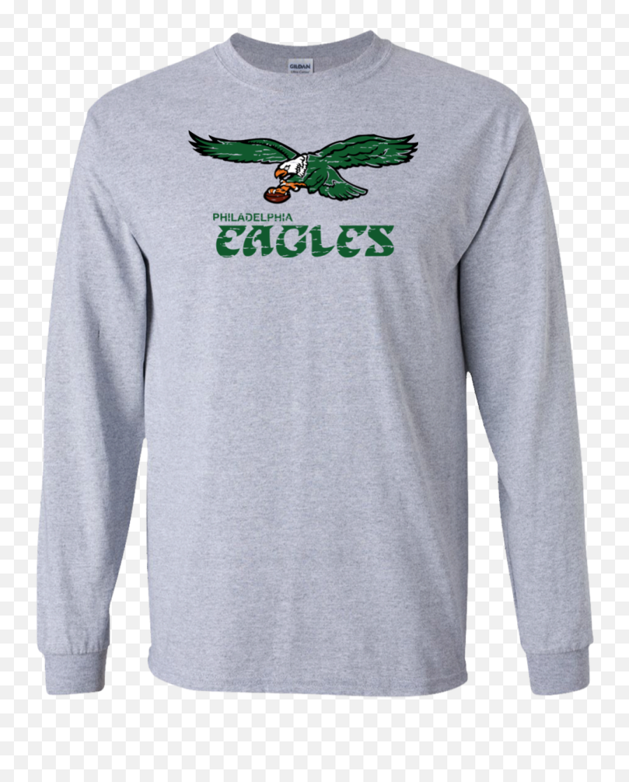 Retro Philadelphia Eagles Inspired Long Sleeve Ultra Cotton T - Shirt Emoji,Philadelphia Eagles Logo Black And White