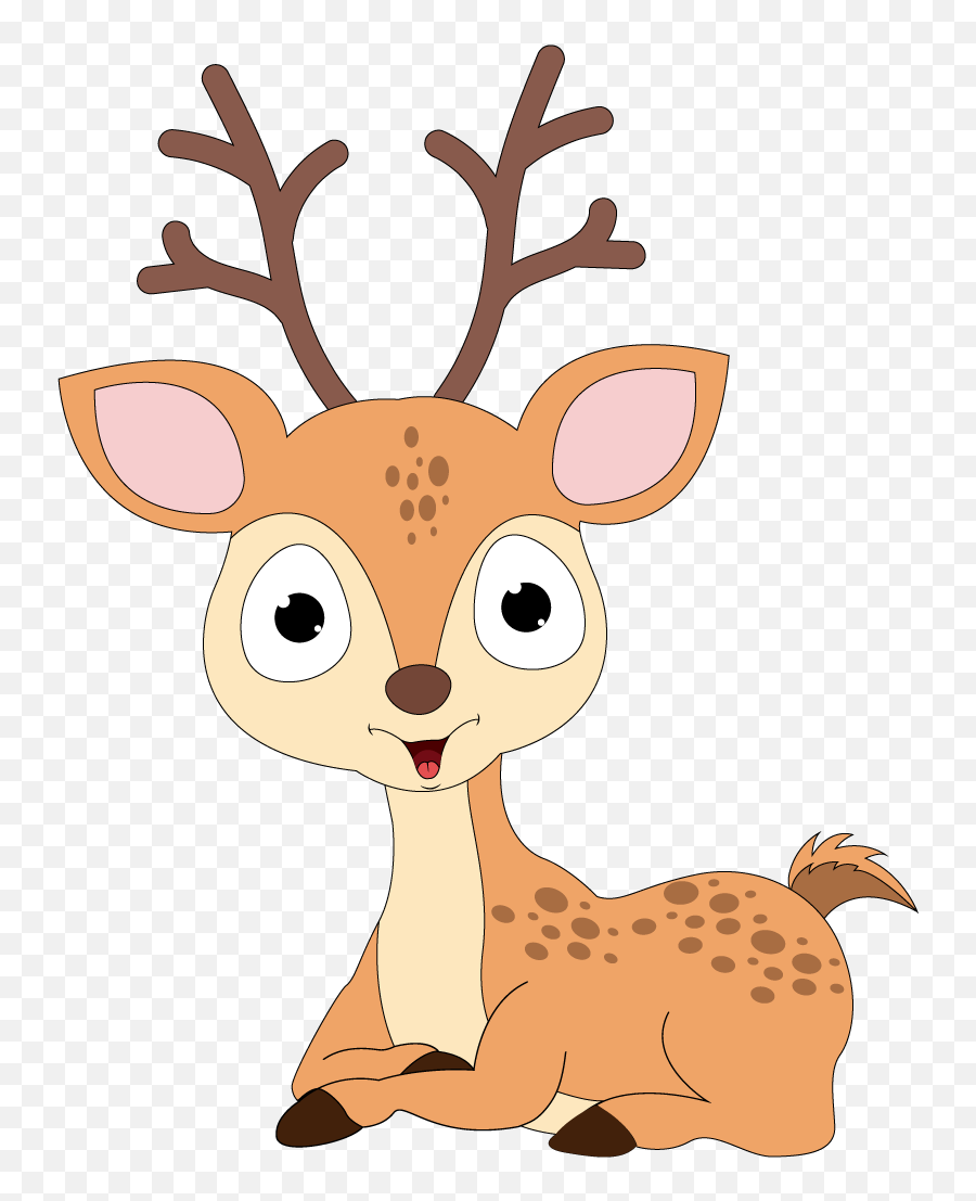 Cute Deer Animal Cartoon Free Png Download Png Flat Emoji,Cute Flamingo Clipart