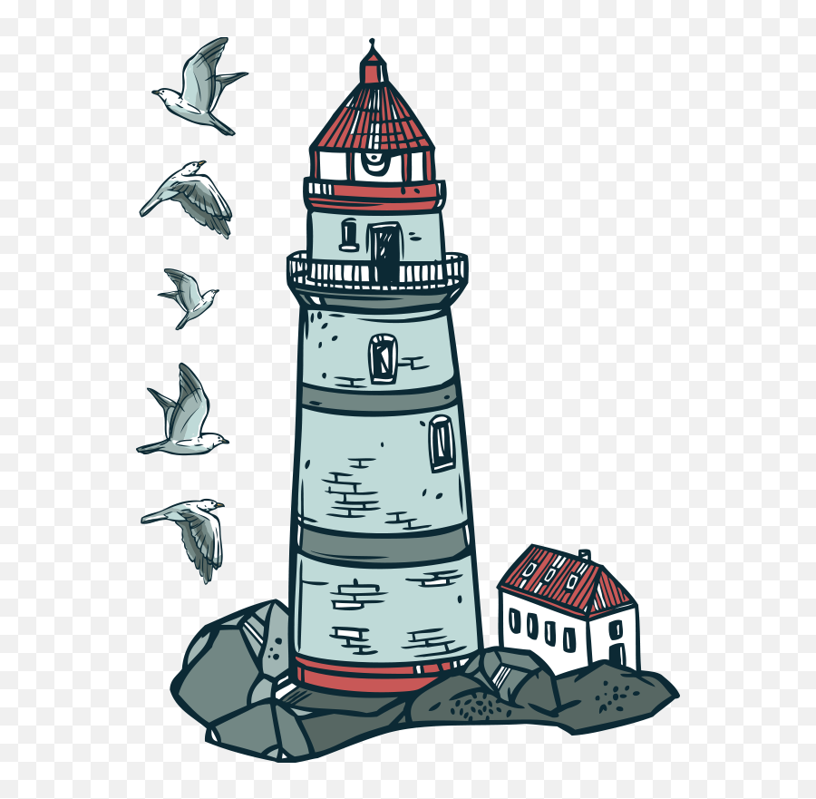 Nautical Lighthouse Nautical Wall Sticker - Tenstickers Emoji,Nautical Border Clipart