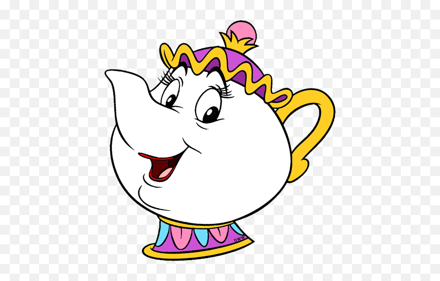 Library Of Mrs Potts Black And White - Cartoon Mrs Potts Beauty And The Beast Emoji,Beauty And The Beast Clipart