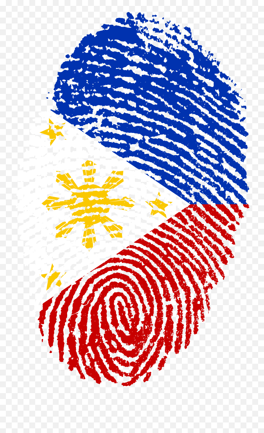 Fingerprint Of Philippines Flag Clipart - Philippine Flag Fingerprint Emoji,Flag Clipart