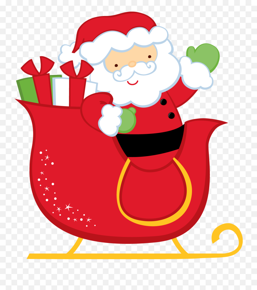 Free Christmas Clipart Santa Sleigh - Novocomtop Santa In Sleigh Clipart Emoji,Free Christmas Clipart