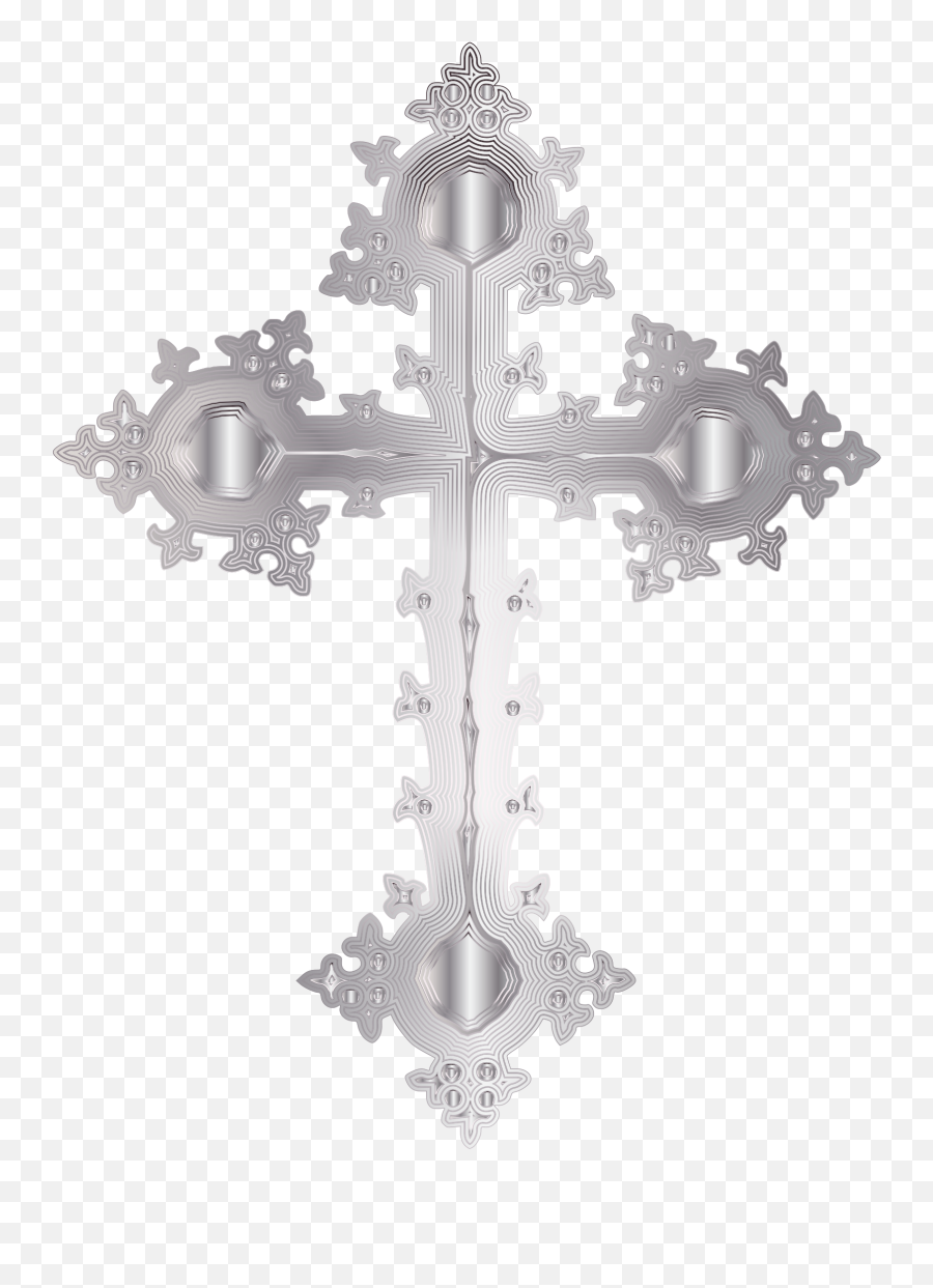 Library Of White Cross Jpg Freeuse Transparent Background - Silver Cross Clipart Baptism Emoji,Cross Transparent Background