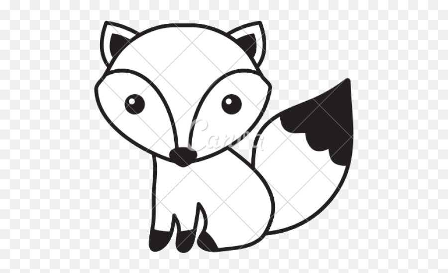 Drawn Fox Black And White - Fox Head Drawing Cute Clipart Fox Vector Cartoon Black And White Emoji,Fox Clipart Black And White