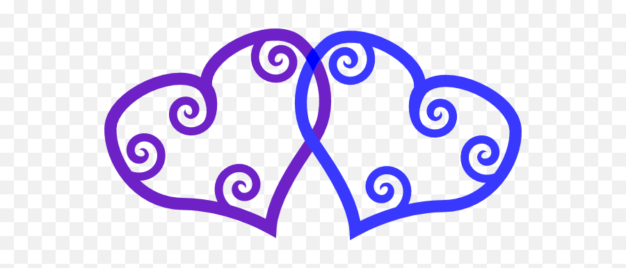 Heart Blue Purple 2 Clip Art At Clkercom - Vector Clip Art Emoji,Purple Heart Clipart