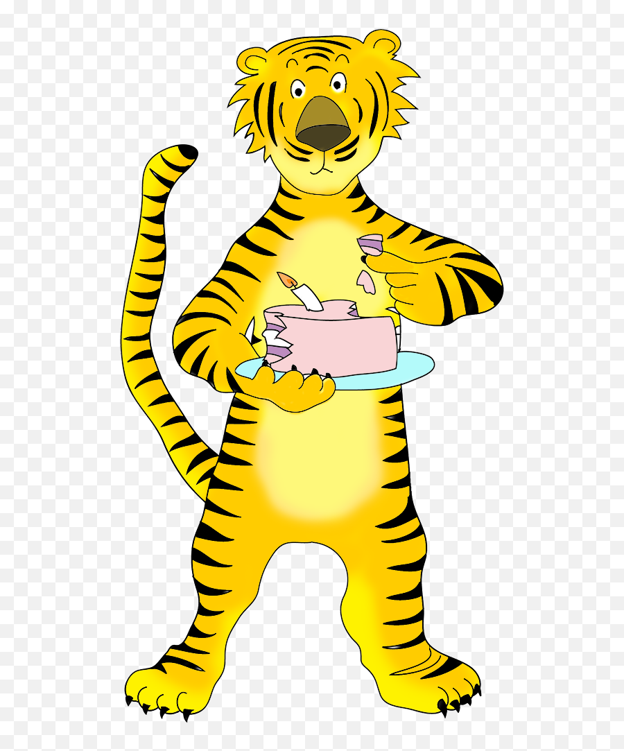 Tiger Clipart - Happy Emoji,Eating Clipart