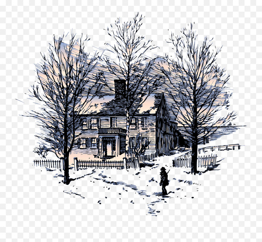 Winterhousesnowseasontree - Free Image From Needpixcom Emoji,Winter Landscape Clipart