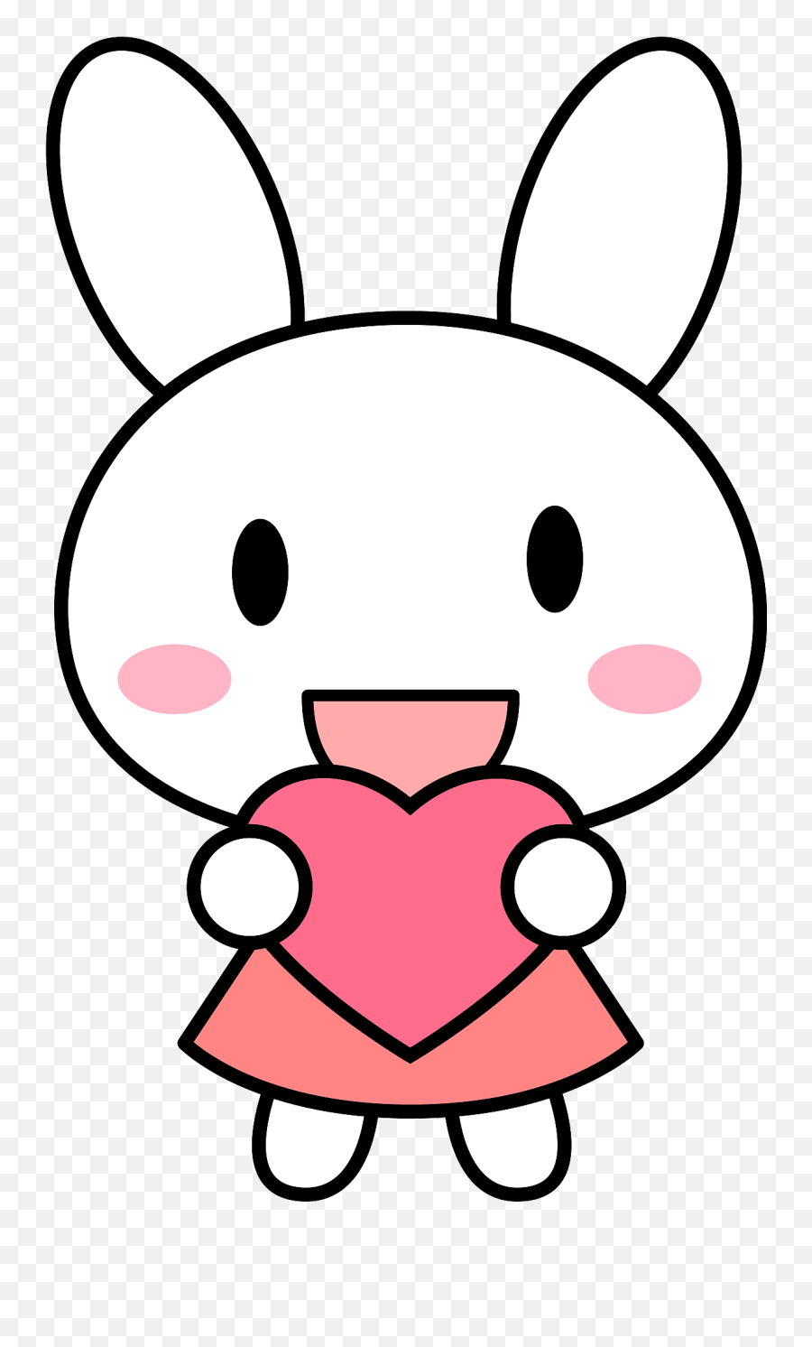 Rabbit Is Holding A Pink Heart Clipart Free Download Emoji,Pink Heart Clipart