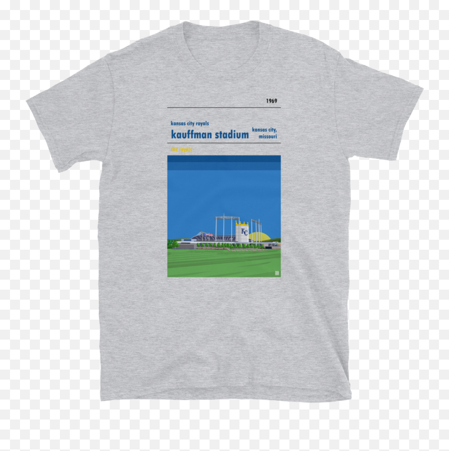 Retro Look Kauffman Stadium Sunset Kansas City Royals Short - Sleeve Unisex Tshirt Short Sleeve Emoji,Kansas City Royals Logo