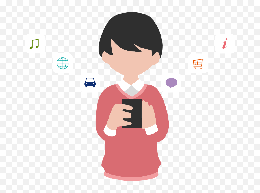 Person Clipart Phone Person Phone Transparent Free For Download - Using Smartphone Icon Png Emoji,Person Clipart