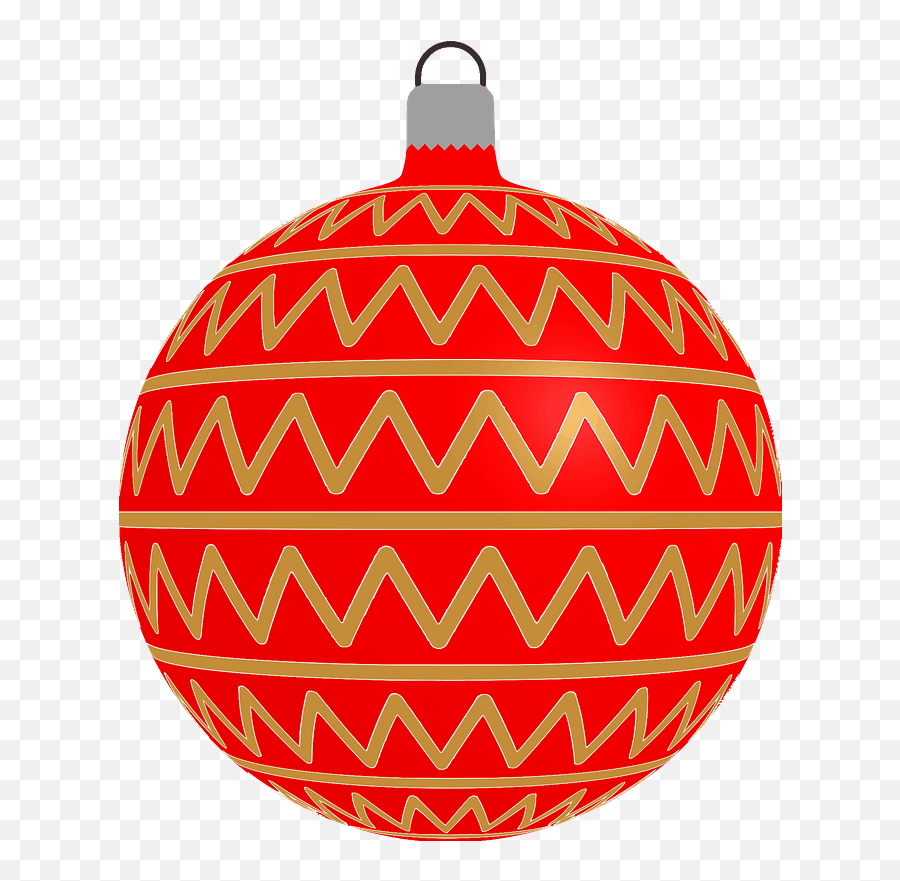 Simple Red With Zigzag Pattern Christmas Ornament Clipart - Christmas Ornament Emoji,Zigzag Png