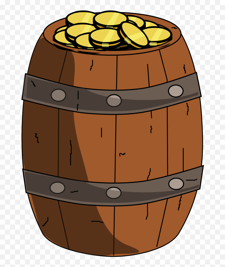 Pirates Clipart Gold Coin Transparent Cartoon - Jingfm Cartoon Barrel Png Emoji,Gold Coins Clipart