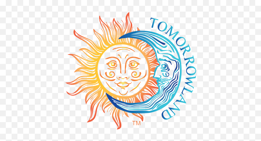 Tomorrowland - Simple Sun And Moon Clipart Black And White Emoji,Tomorrowland Logo
