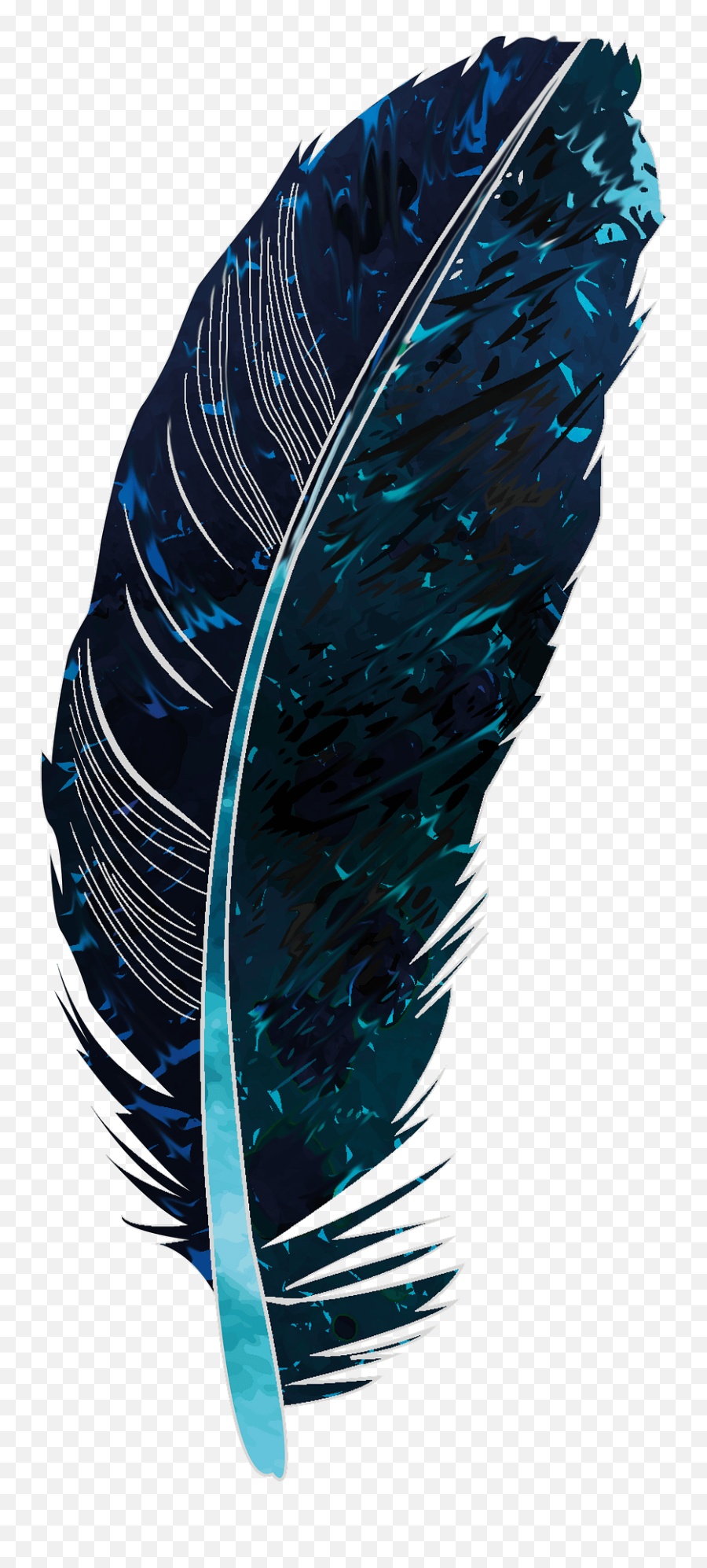 Blue Feather Clipart Free Download Transparent Png Creazilla - Pluma De Cuervo Png Emoji,Feather Clipart