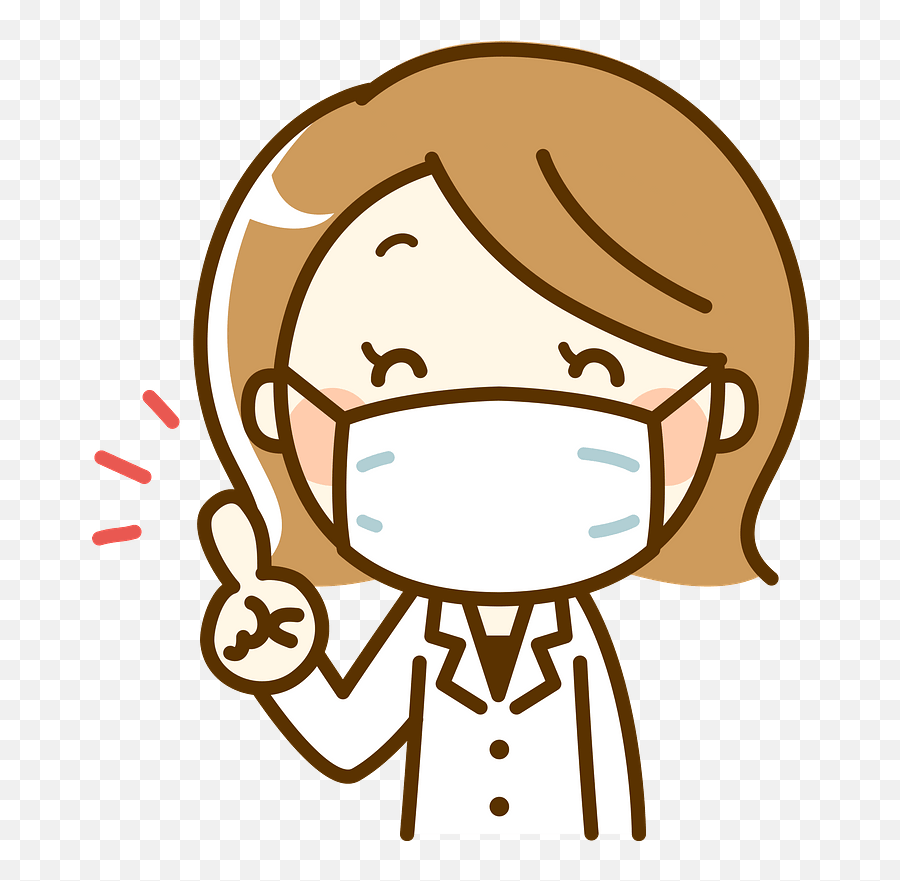 Pharmacist Woman Surgical Mask Clipart - Pharmacist With Mask Clipart Emoji,Face Mask Clipart