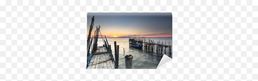 End Of Day With A Relax Sunset At An Old Pier Wall Mural U2022 Pixers - We Live To Change Emoji,Pier Png