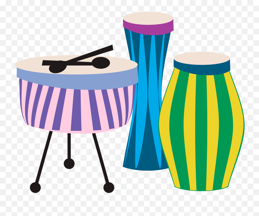 Colourful Drums Clipart - Musical Instrument Clipart Png Emoji,Drum Clipart