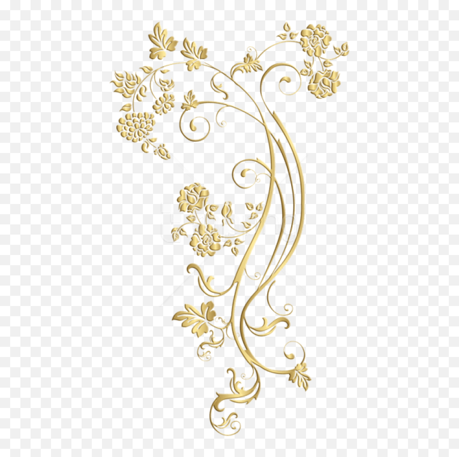 Download Gold Floral Ornament Frame Clipart Png Photo - Gold Emoji,Gold Design Clipart
