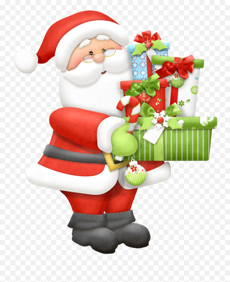 Download Hd Ham Clipart Xmas - Cute Santa Christmas Clipart Emoji,Ham Clipart