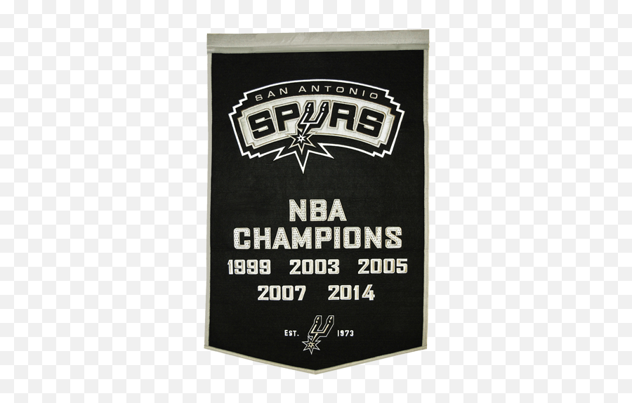 San Antonio Spurs Nba Finals Championship Dynasty Banner - With Hanging Rod San Antonio Spurs Emoji,San Antonio Spurs Logo