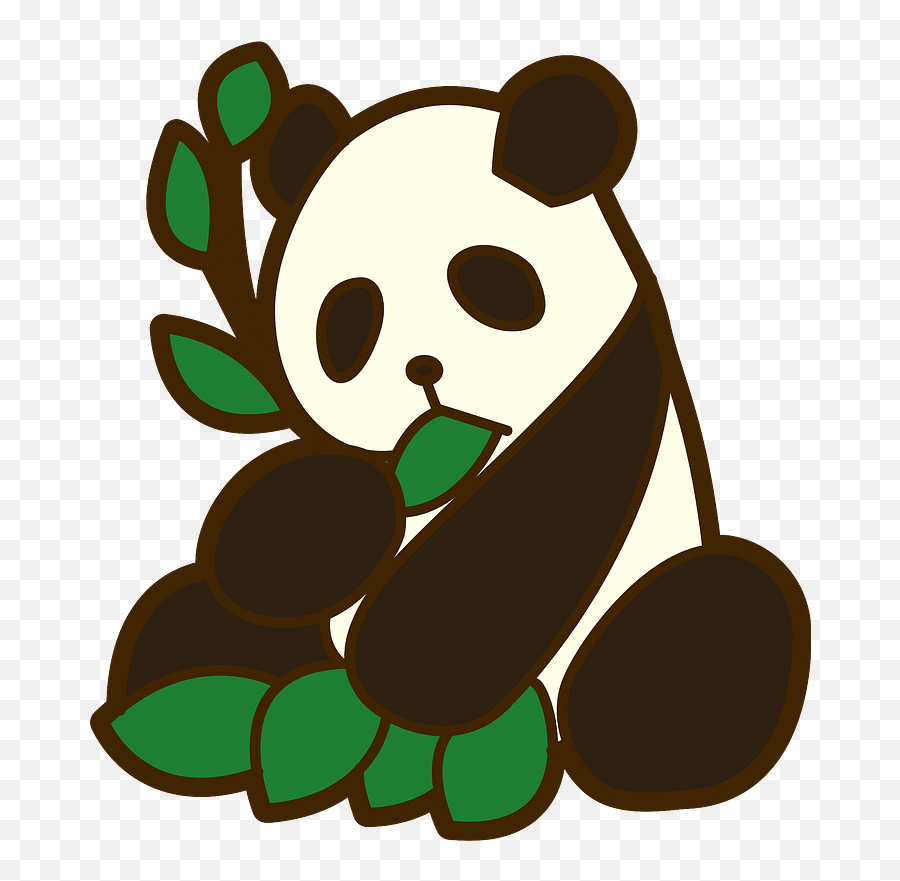 Giant Panda Is Eating Bamboo Clipart Free Download - Miranda Eating Bamboo Png Emoji,Bamboo Clipart