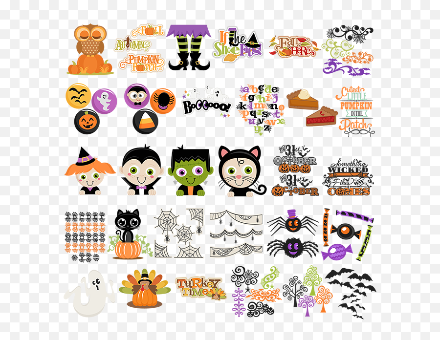 Miss Kate Cuttables September 2014 Freebies Halloween - Girly Emoji,Planner Clipart