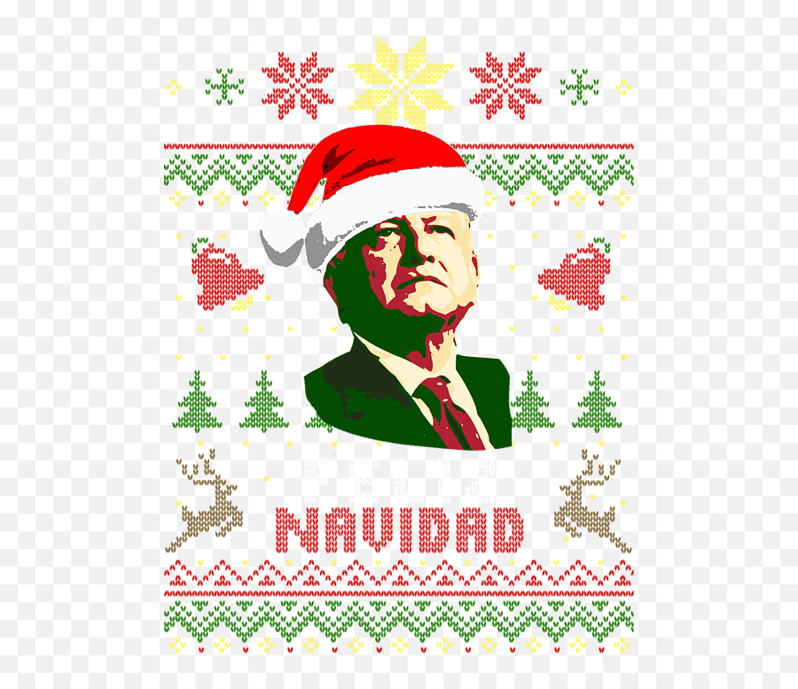 Amlo President Of Mexico Feliz Navidad Christmas Sweatshirt - For Holiday Emoji,Feliz Navidad Png