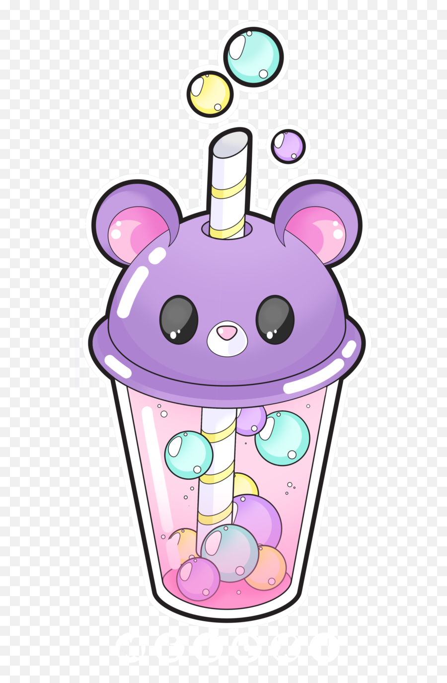 Cute Bubble Tea Clipart - Imagenes Kawaii De Bebidas Emoji,Boba Clipart