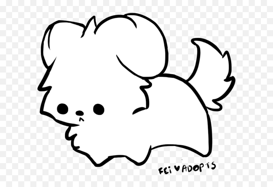 Free Loppy Eared Dog Lineart By Fei Adopts On Clipart - Dot Emoji,Free Clipart Dog