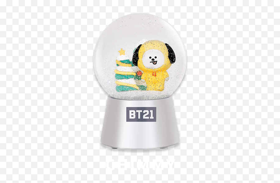 Line Friends X Bts Bt21 Taiwan Family Mart Limited Chimmy Ver Snow Crystal Ball Figure Emoji,Bt21 Transparent