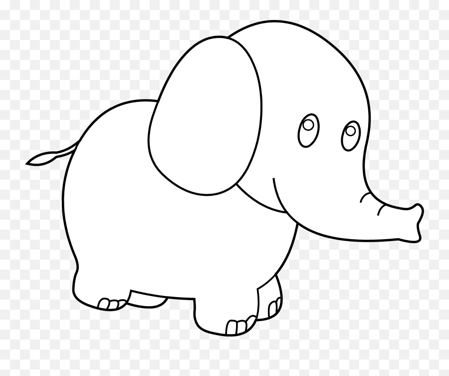 Cute Elephant Clipart Black And White - Elephant Clipart Black And White Emoji,Elephant Clipart