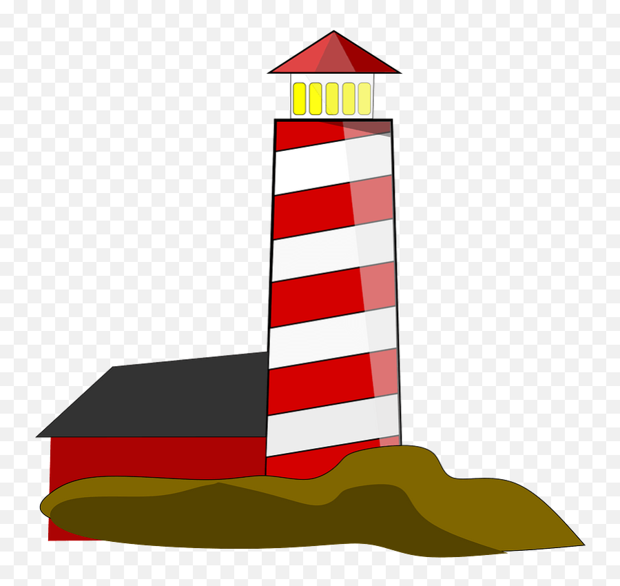 Red And White Diagonal Stripe Lighthouse Clipart Free Emoji,Pinstripe Clipart