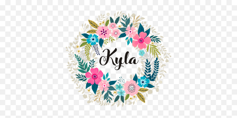 Download Flower Wreath Name Decals - Logo Design Wedding Emoji,Name Logo Design