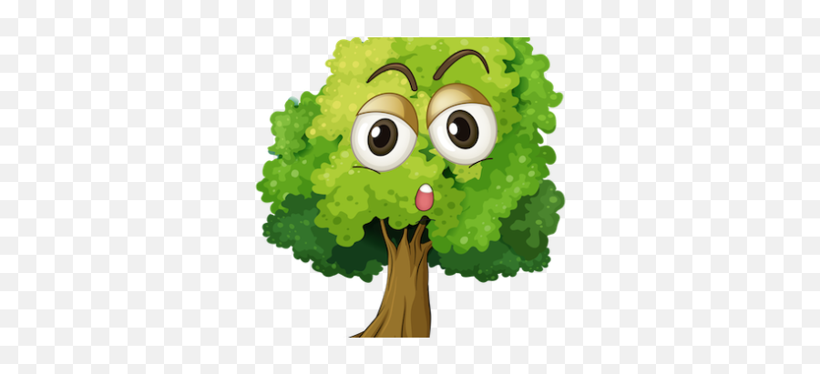 Green Forest Happy Face Tree - Free Clipart Library Emoji,Heart Tree Clipart
