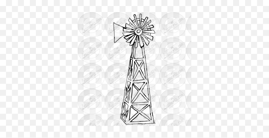 Windmill Outline For Classroom - Vertical Emoji,Windmill Clipart
