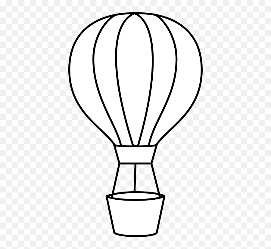 Hot Air Balloon Clipart Black And White Free 5 - Clipartandscrap Hot Air Balloon White Png Emoji,Balloons Clipart