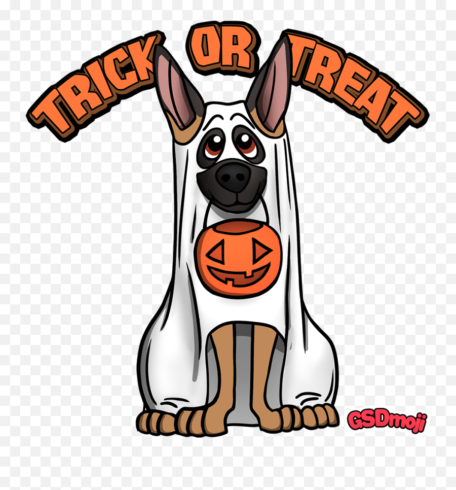 Halloween To - German Shepherd Happy Halloween Emoji,German Shepherd Clipart