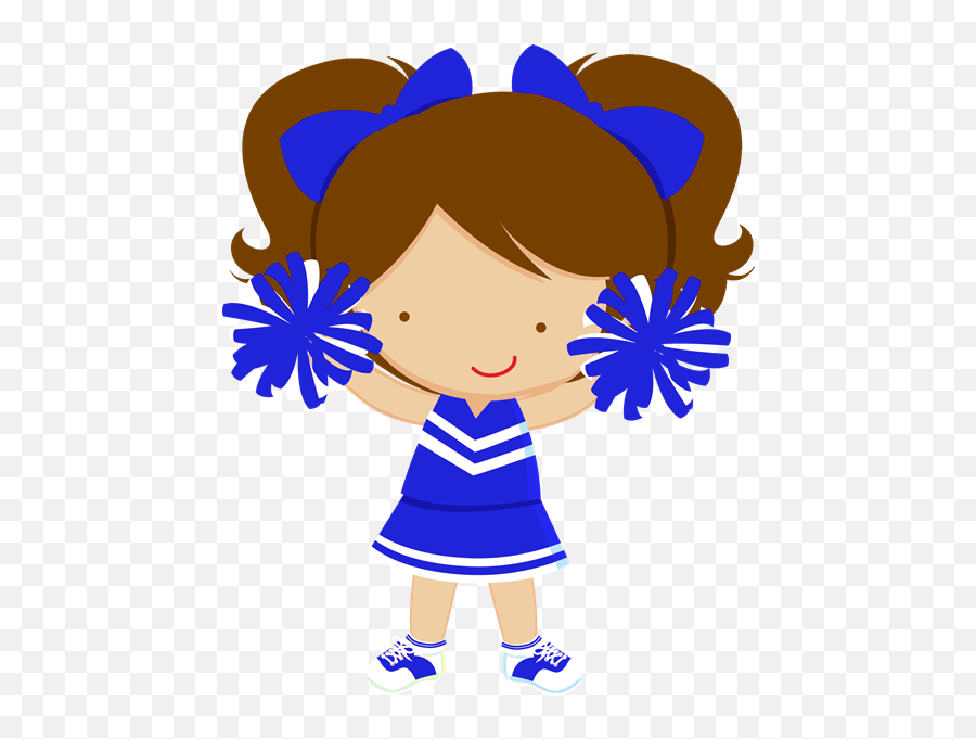 Cheer Megaphone Blue And Orange Cheer - Blue Cheerleader Clipart Emoji,Megaphone Clipart