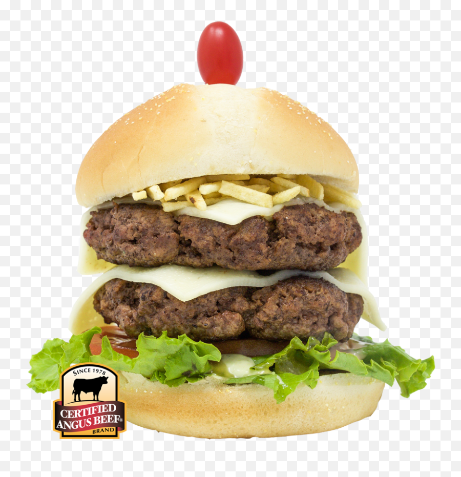 Download Hd Cheese Burger Double - Cheeseburger Transparent Hamburger Bun Emoji,Cheeseburger Png